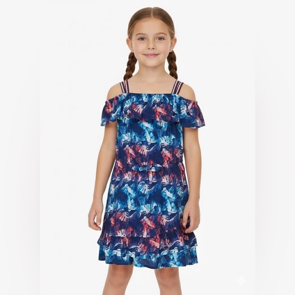 Tommy Hilfiger Pink and Blue Patterned Dress